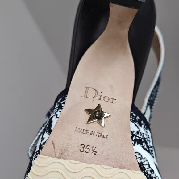 Authentic Dior Black and White Patterned Heels - Picture 6 of 6